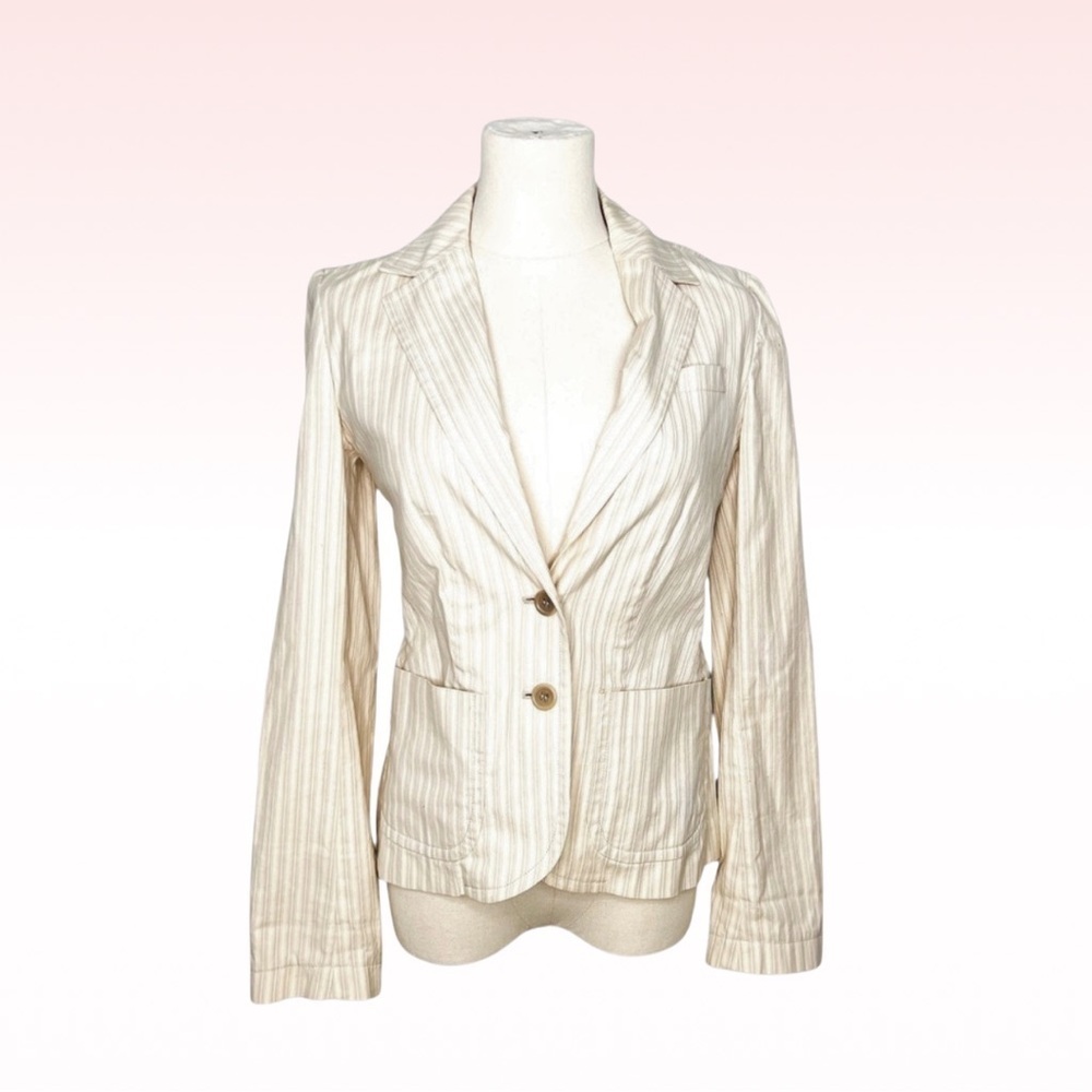 Club Monaco Cream Pinstripe Button Blazer (Sz 0)